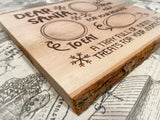 Wood-Burned Live Edge Santa Tray