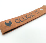 Leather Cluck It Keychain