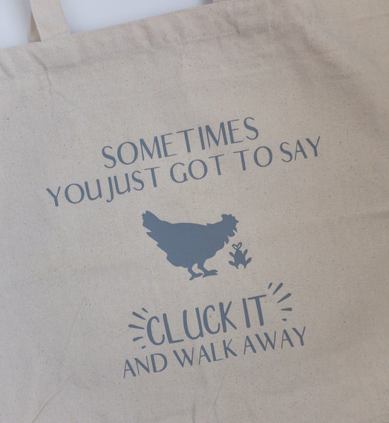Large Canvas Tote - Cluck It