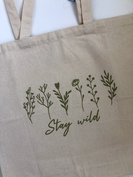 Large Canvas Tote - Stay Wild