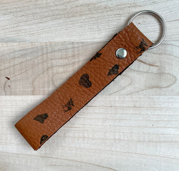 Leather Maine Things Keychain