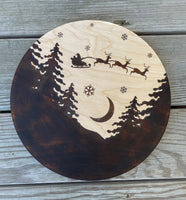 Wood-Burned Santa Sign